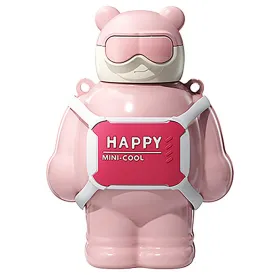 Pink Happy Ted Stainless Steel water Bottle for Kids, 450ml