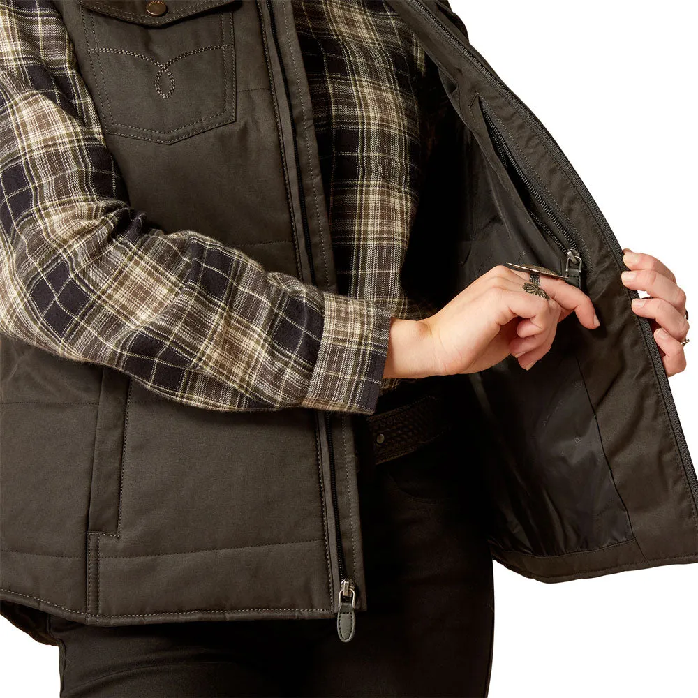 10052044 Ariat Women's Grizzly Quilted Conceal Carry Vest - Black