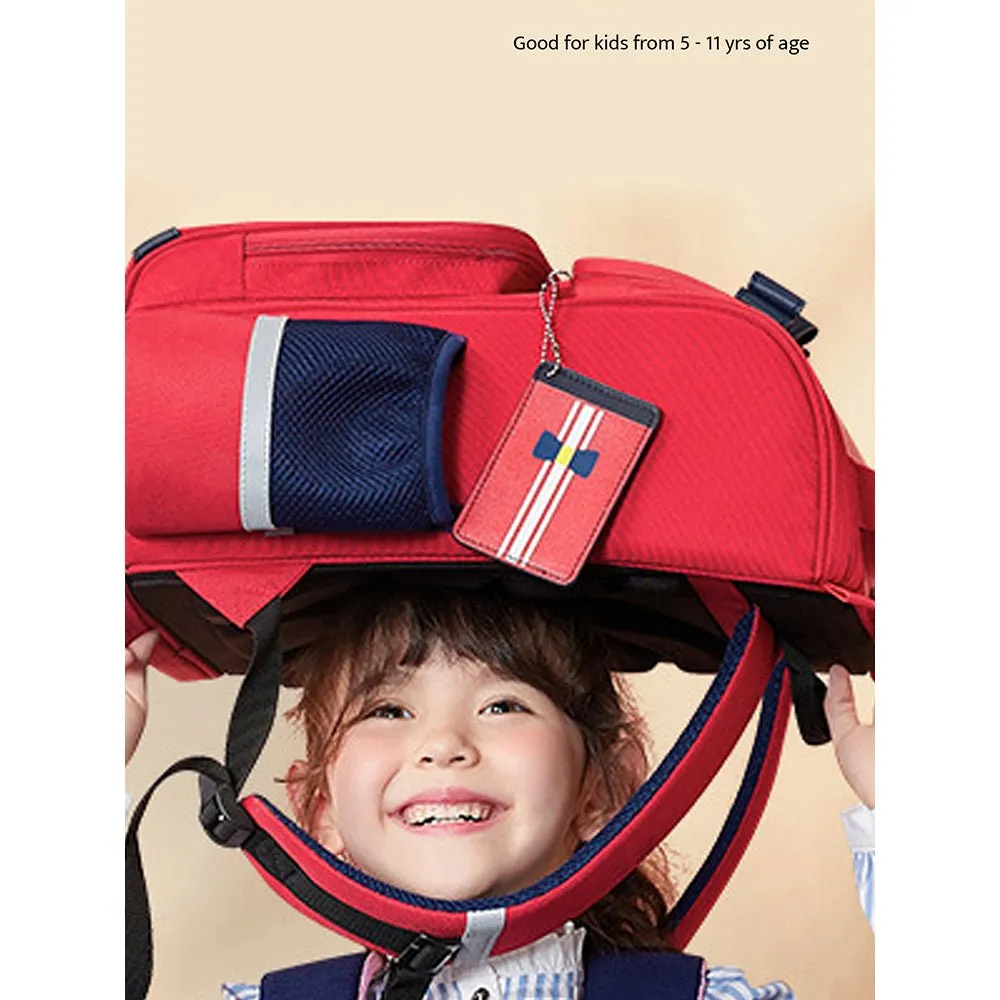 15.5inch, Red Bow London Theme Ergonomic School Backpack for Kids