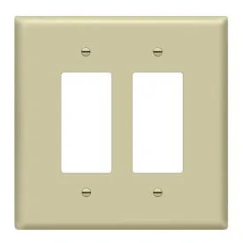 2-Gang Oversized Decorator Rocker Wall Plate Ivory