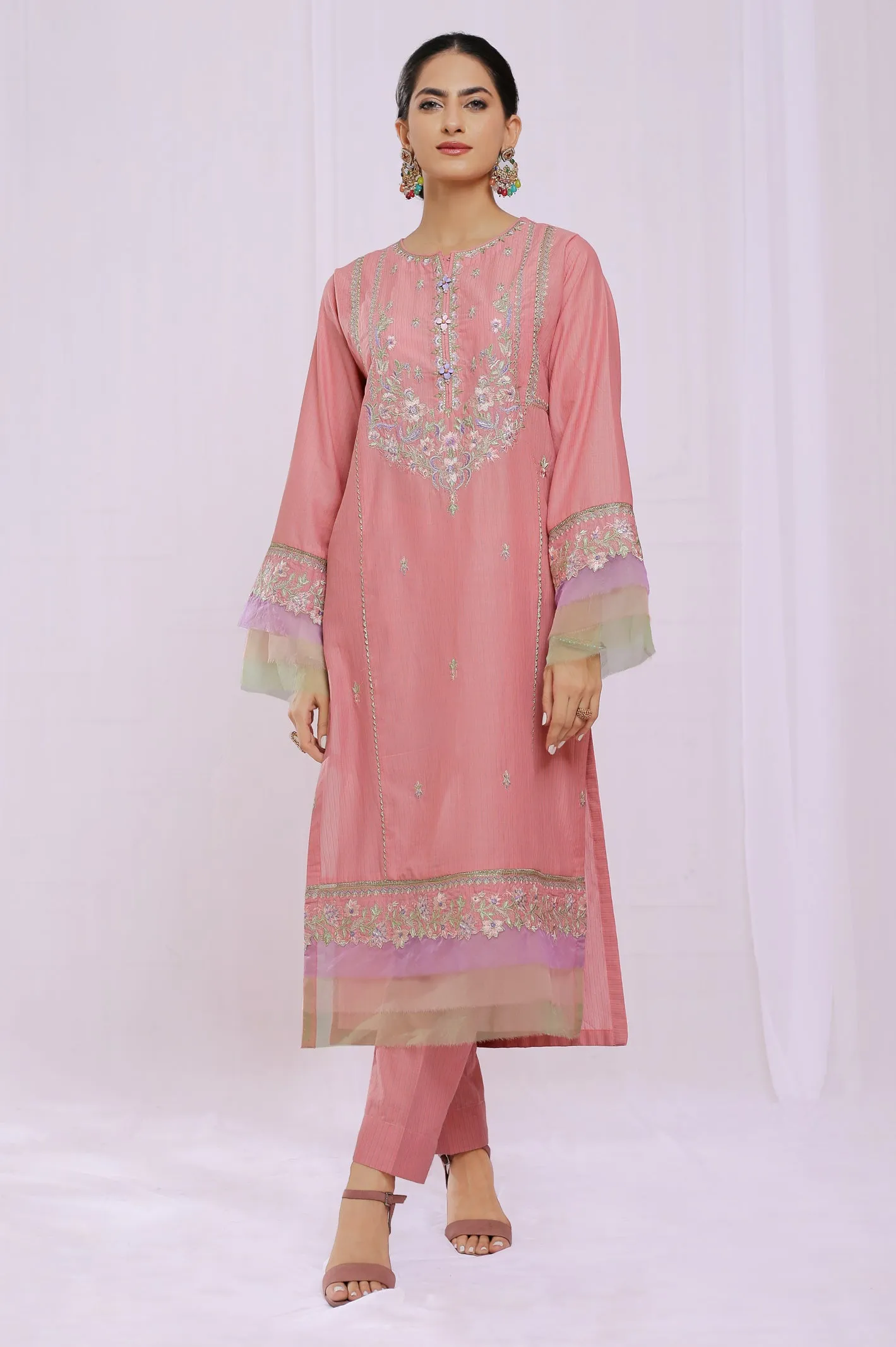 2PC Unstitched Embroidered