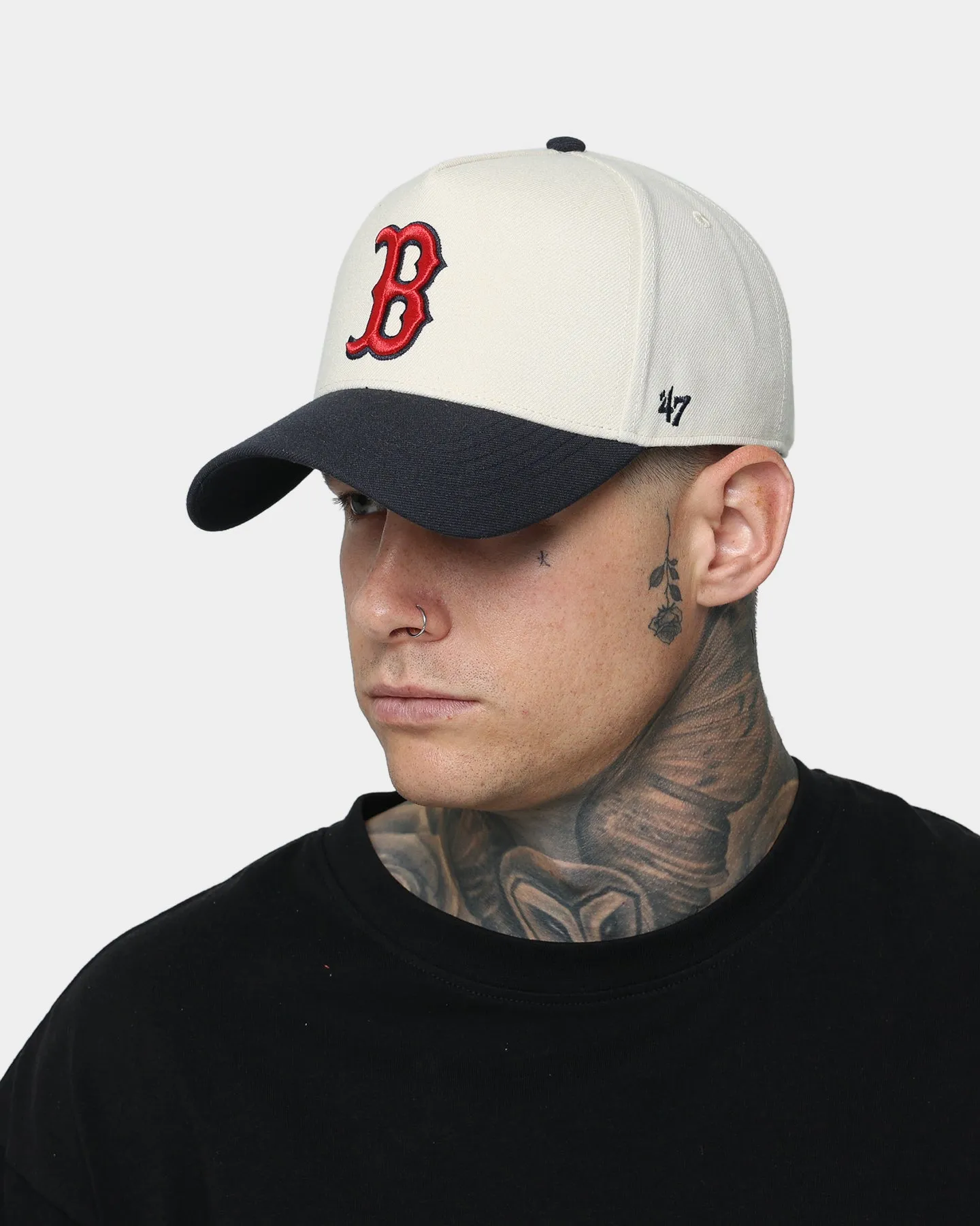 47 Brand Boston Red Sox 'Off White/Team Logo' MVP DT Snapback Natural