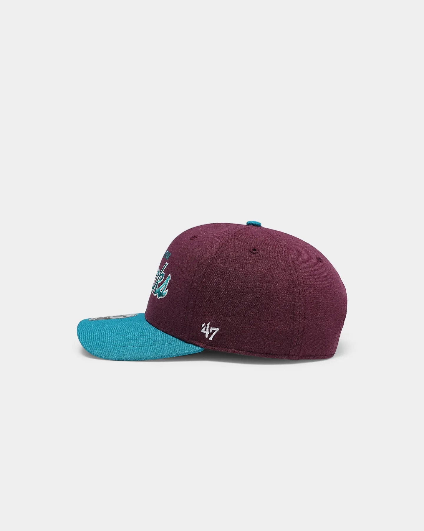 47 Brand Men's Anaheim Ducks Script MVP DP Snapback Plum/Teal