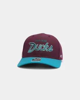 47 Brand Men's Anaheim Ducks Script MVP DP Snapback Plum/Teal