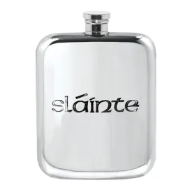 6oz Slainte Irish Pewter Hip Flask