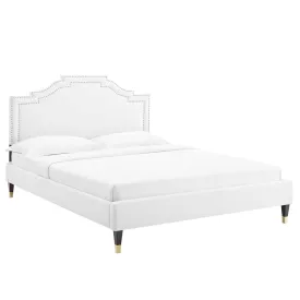 Adelaide Performance Velvet King Platform Bed By Modway - MOD-6863 - White