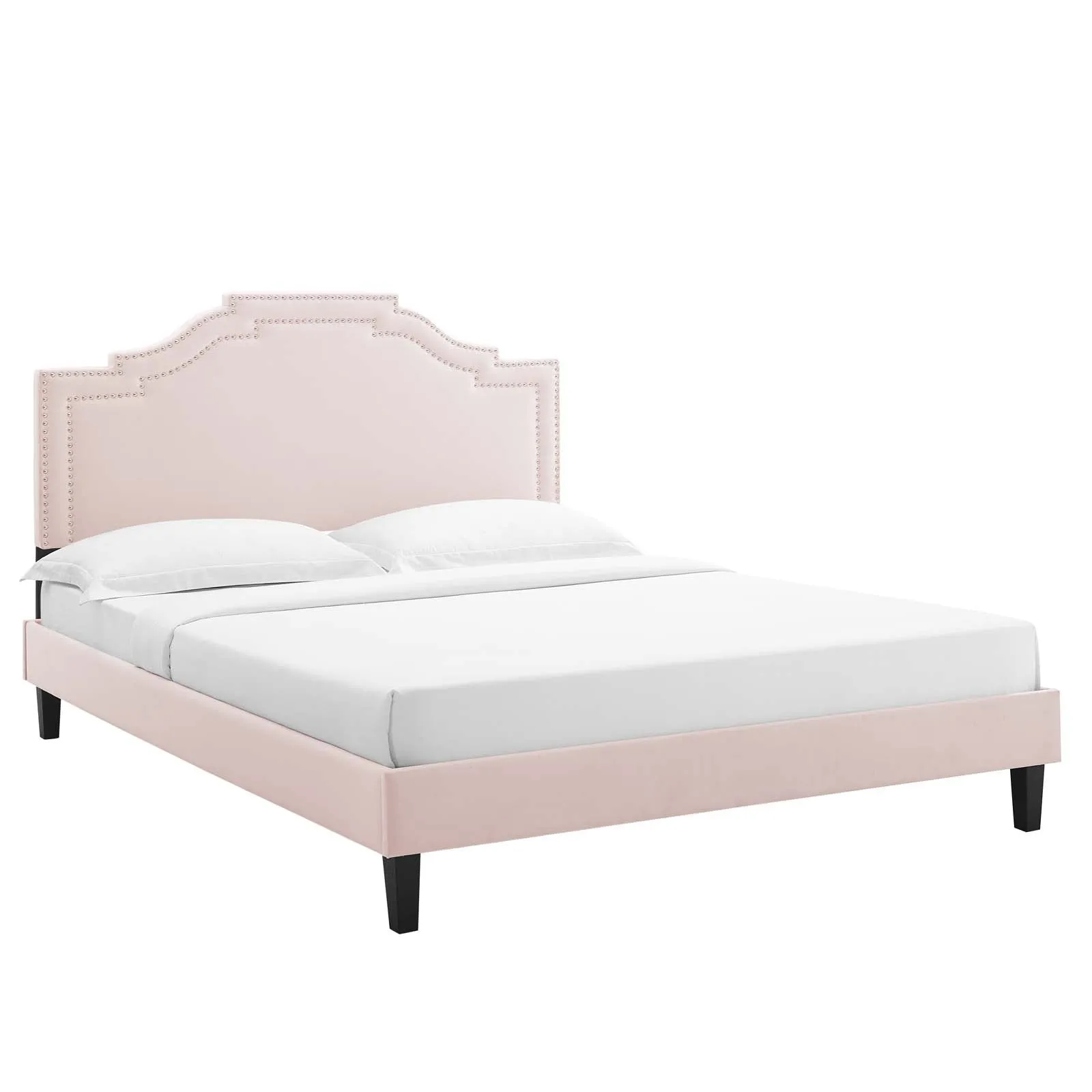 Adelaide Performance Velvet King Platform Bed By Modway - MOD-6864 - Pink