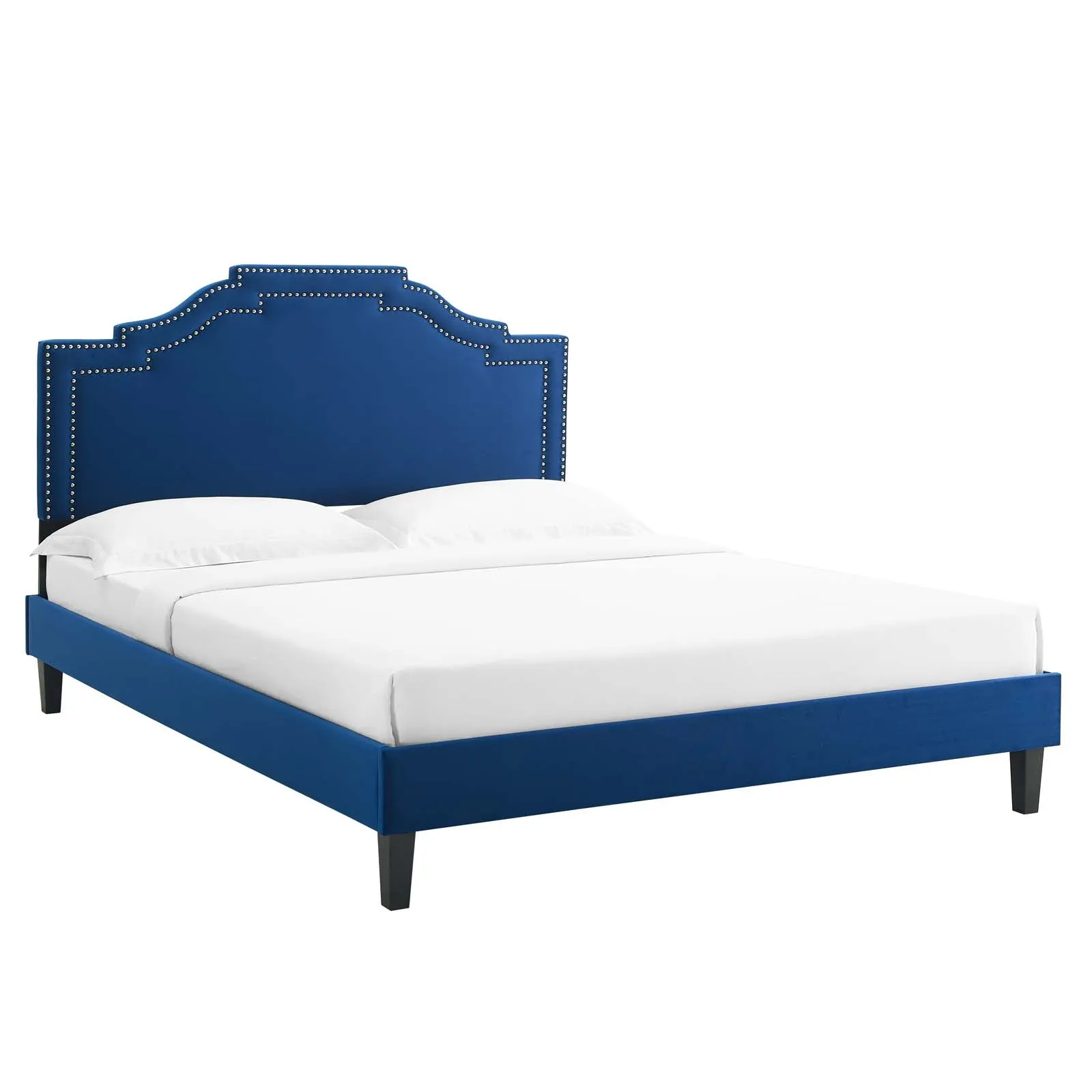 Adelaide Performance Velvet Twin Platform Bed By Modway - MOD-6852 - Navy