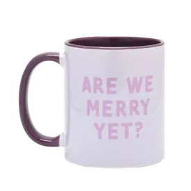 Are We Merry Yet? Purple Handled Mug