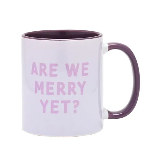 Are We Merry Yet? Purple Handled Mug