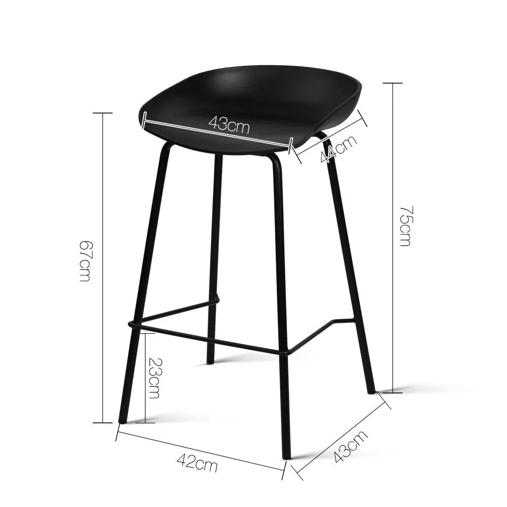 Artiss Set of 2 Metal Bar Stools - Black