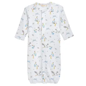 Baby Club Chic Converter Gown with Piping, Storks Blue