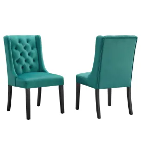 Baronet Performance Velvet Dining Chairs - Set of 2 By Modway - EEI-5013 - Teal