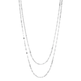 Beaded Chain Wrap Necklace in Silver