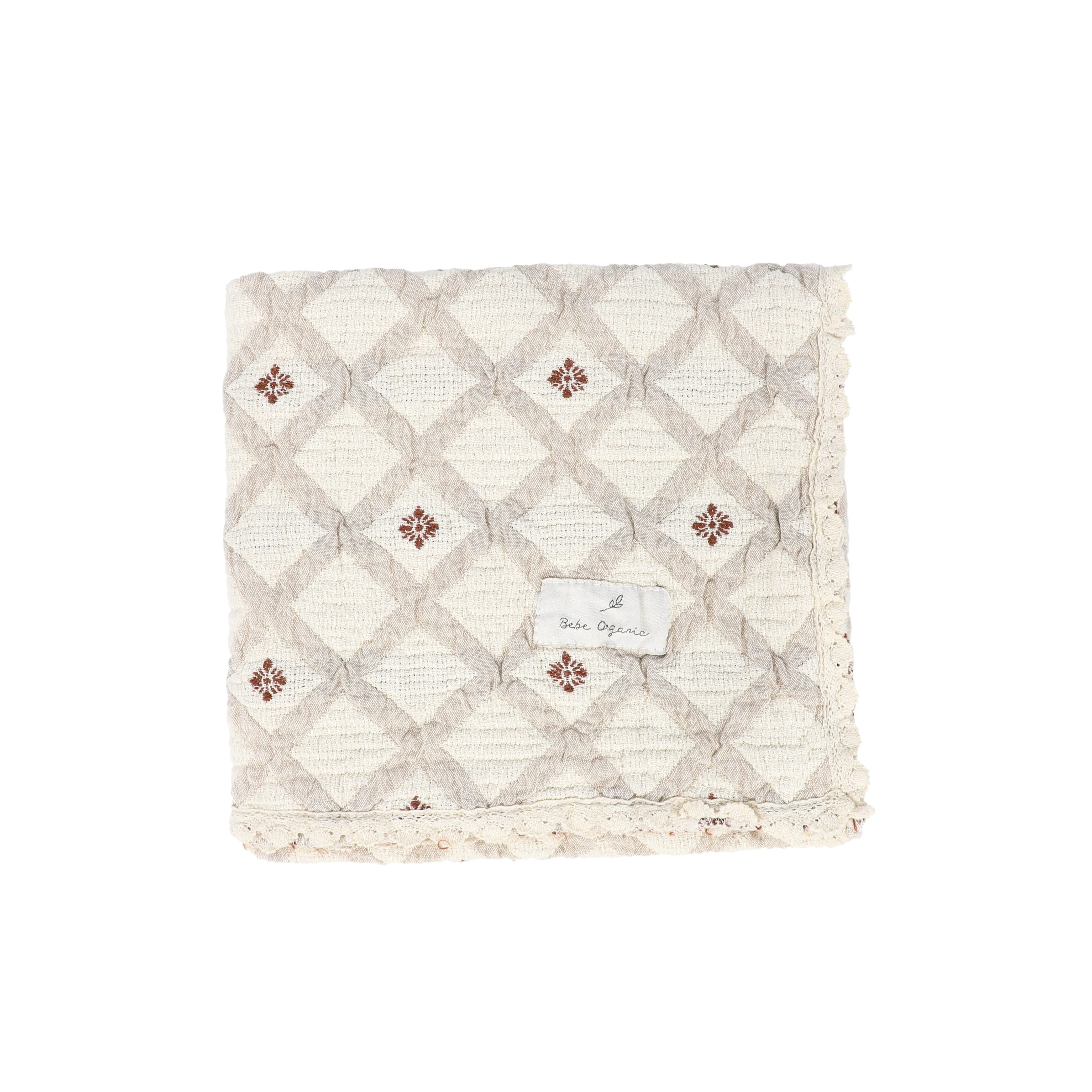 BEBE ORGANIC NATURAL PATCHWORK BLANKET