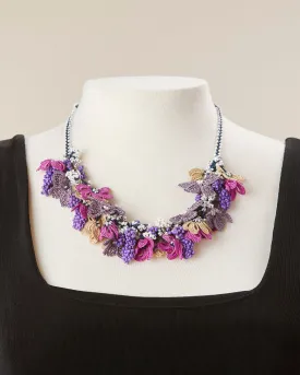 Bouquet Choker - Purple, Magenta & Beige