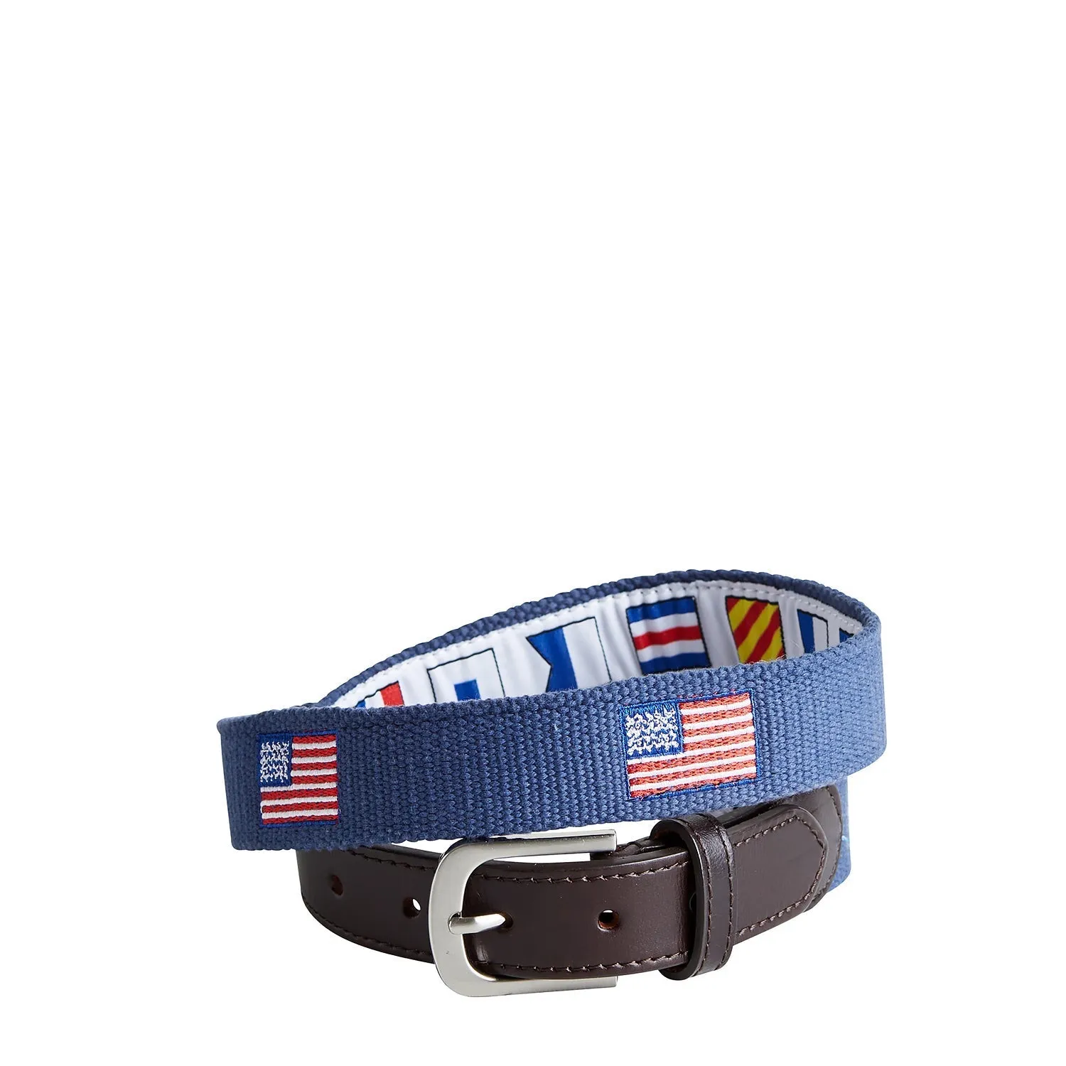 Bowsprit Belt Nantucket Navy Embroidered With American Flag