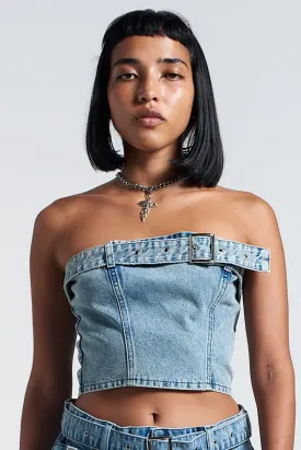 Buckle Denim Corset Top