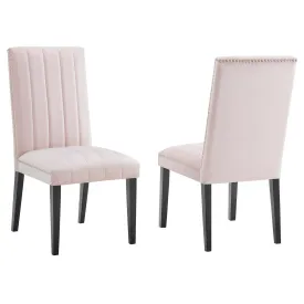 Catalyst Performance Velvet Dining Side Chairs - Set of 2 By Modway - EEI-5081 - Pink