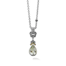 Caviar Color Prasiolite Pendant Necklace