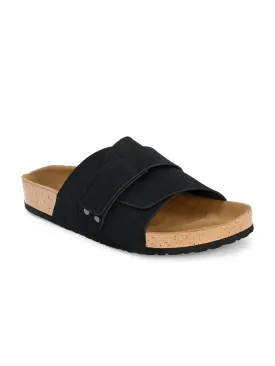 Chic Black Leather Slide Sandal For Women