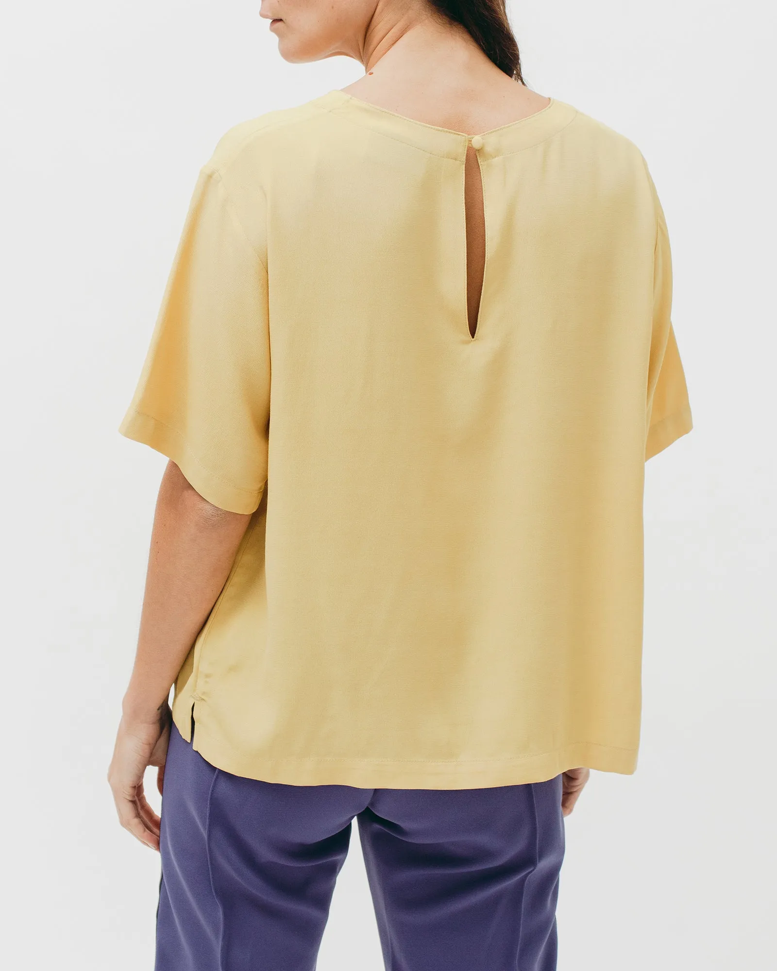 Crepe Rayon S/S Shirt - Lemon