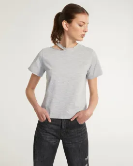 Cut Out Tee-Heather Grey