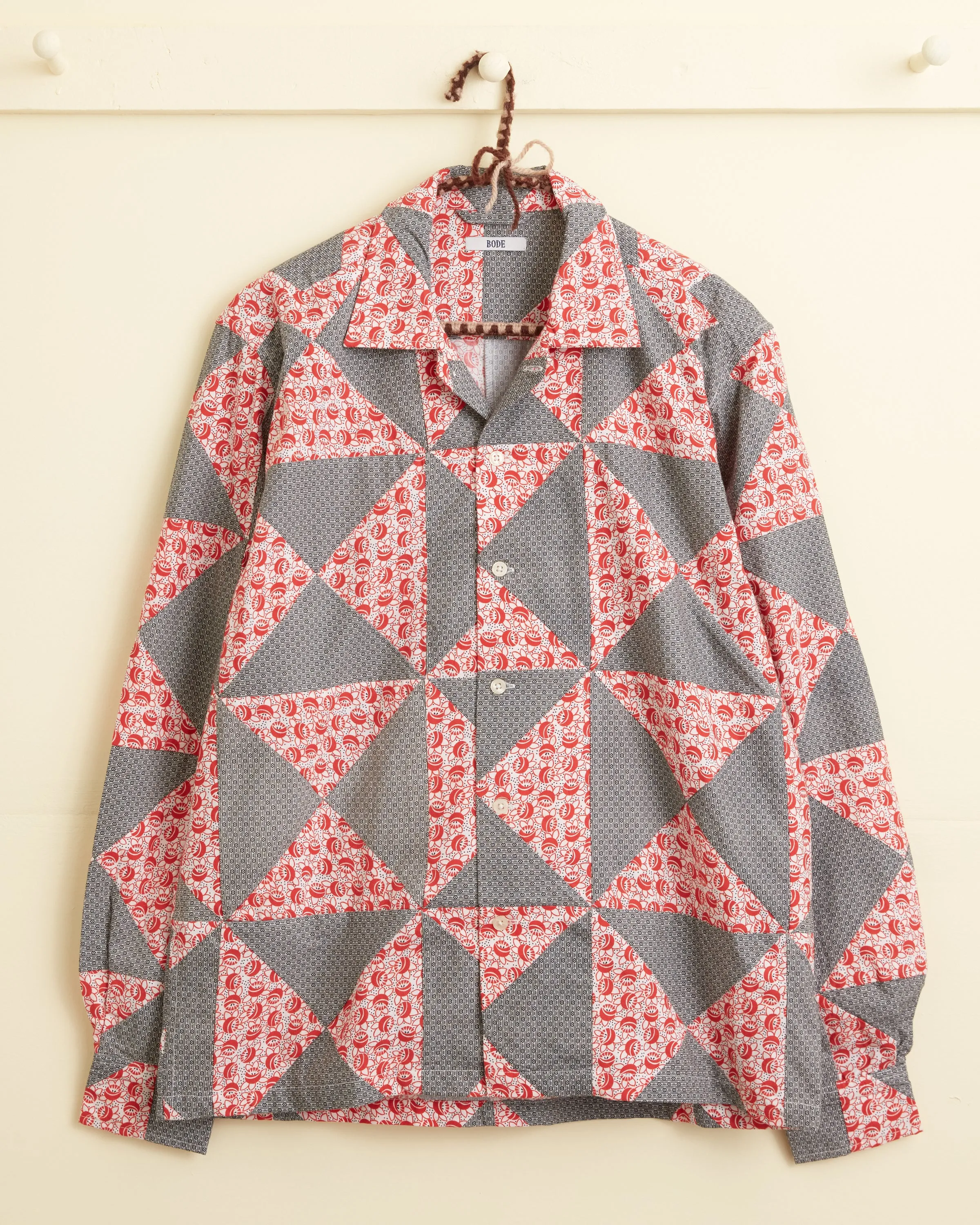 Deco Puzzle Patchwork Long Sleeve Shirt