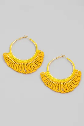 FME256 Beaded Hoop Yellow