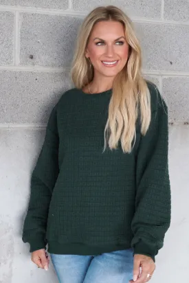 Gemma Quilted Pullover - Sea Green