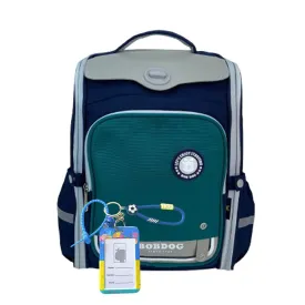 Green & Dark Blue Collapsible & Foldable School Backpack for Kids