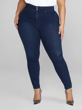 High Rise Curvy Fit Skinny Jeans in Dark Indigo