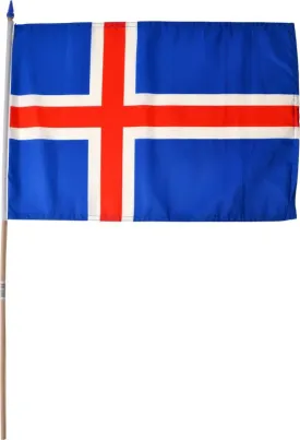 Icelandic nylon flag on a stick