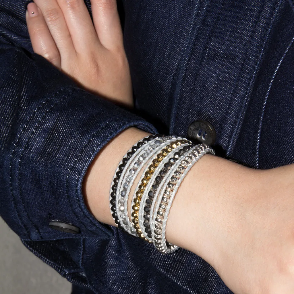 It's a Wrap Bracelet - Light Grey Metallics