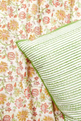 Kantha European Pillowcase Lime Green