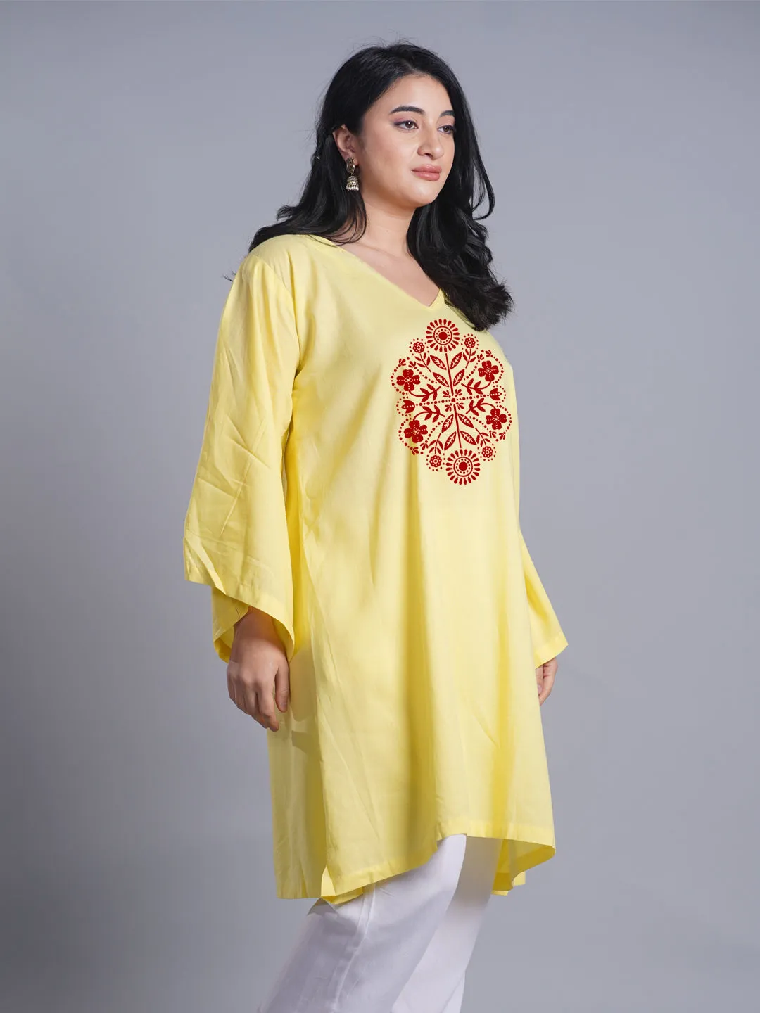 Lemon Rayon Kurti - DorisDay