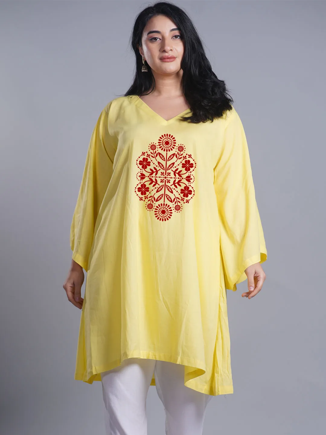 Lemon Rayon Kurti - DorisDay