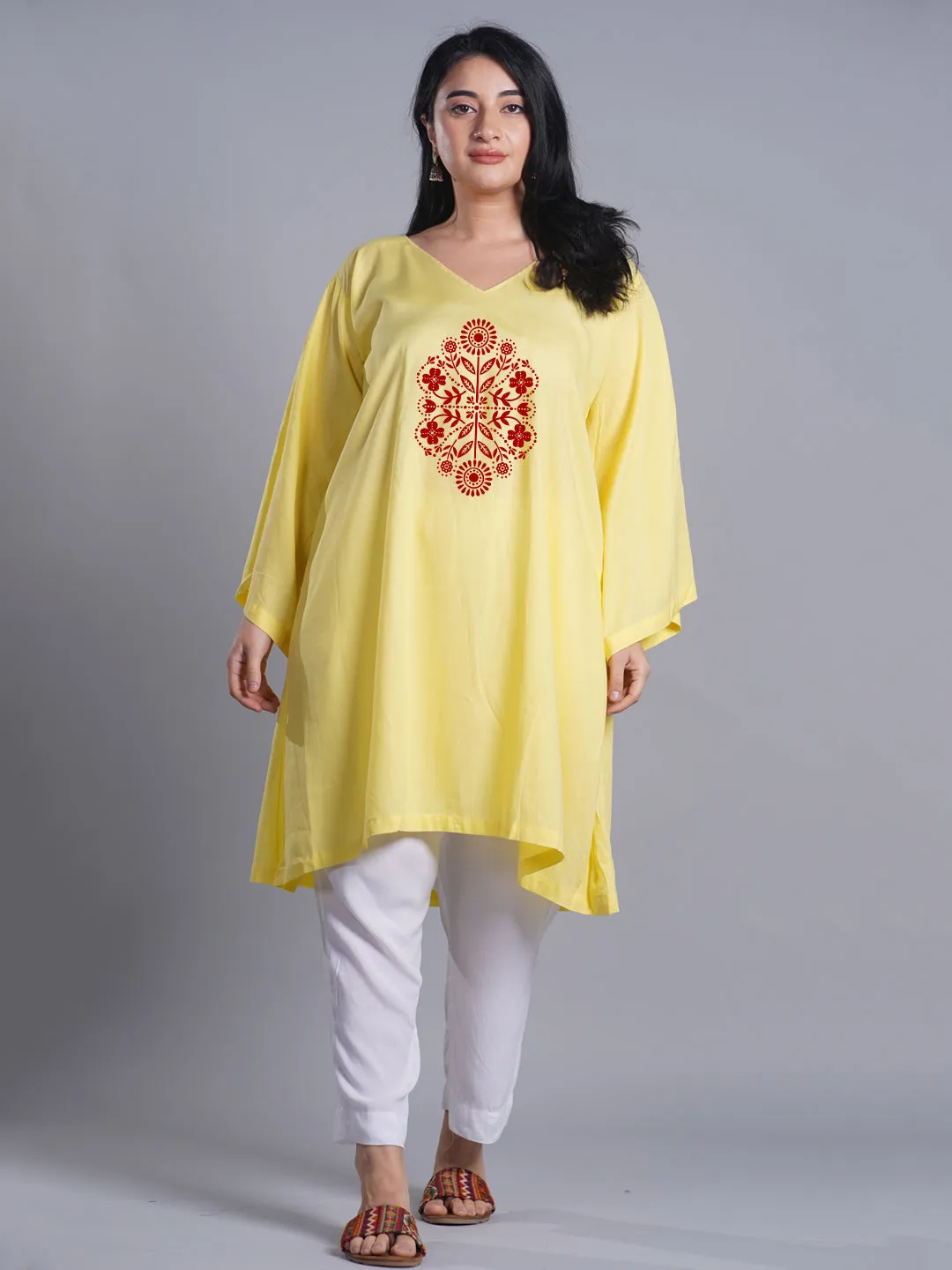 Lemon Rayon Kurti - DorisDay