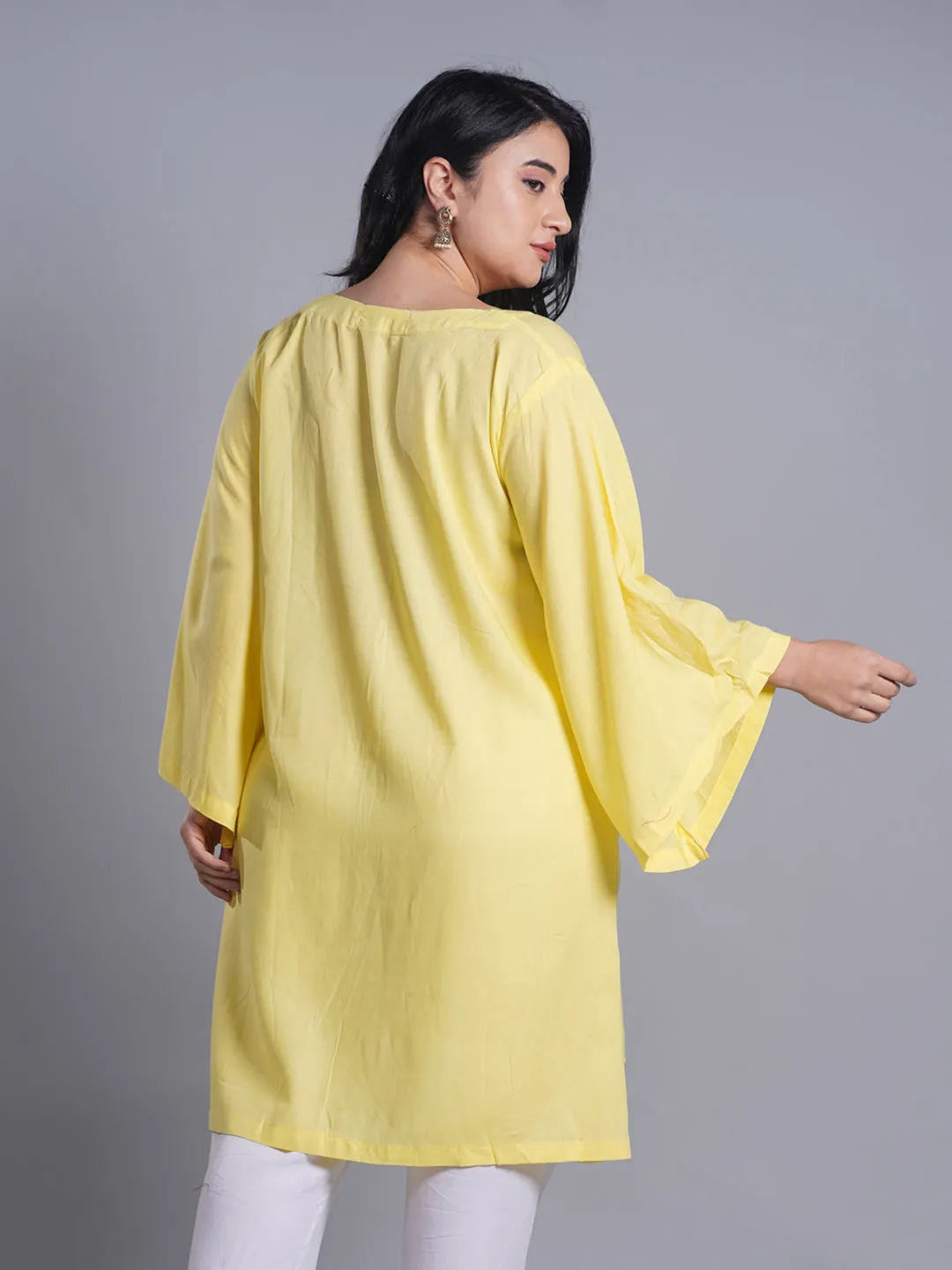 Lemon Rayon Kurti - DorisDay