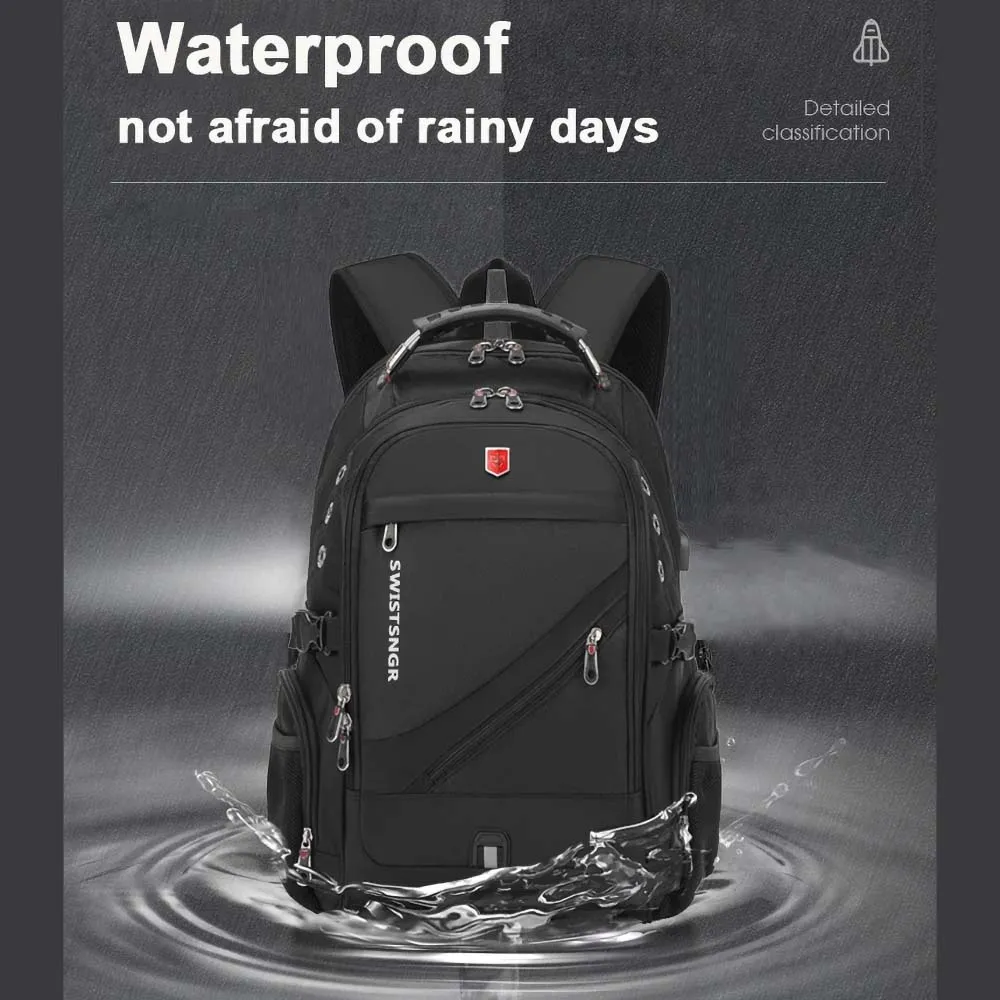 Multifunction Large Capacity USB Charging Waterproof Travel Business Backpack