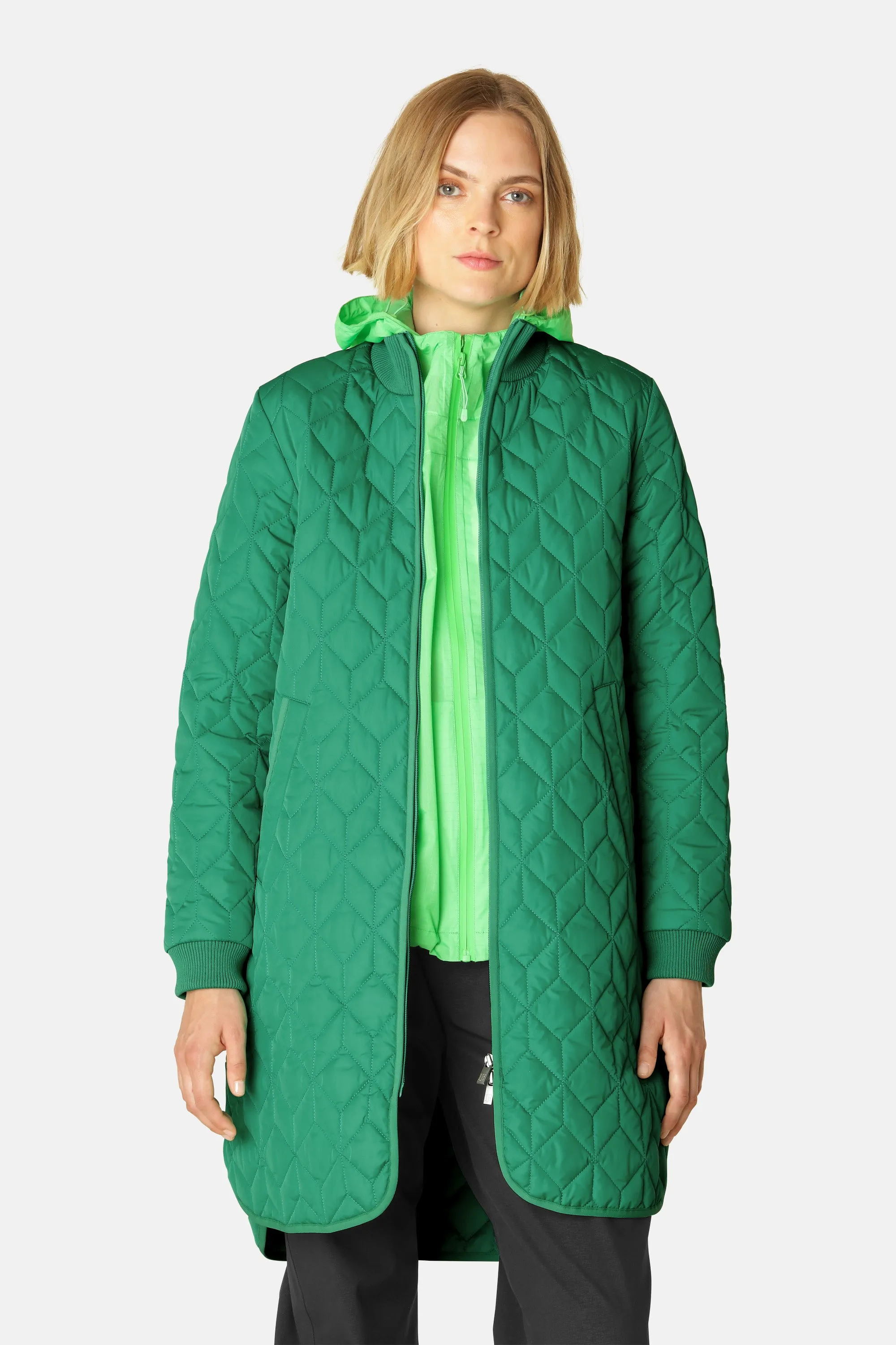 Padded Quilt Coat - Sea Plant