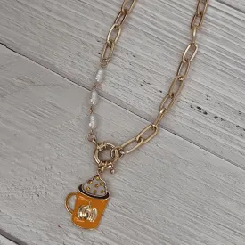 Pearls and Pumpkin Spice Necklace