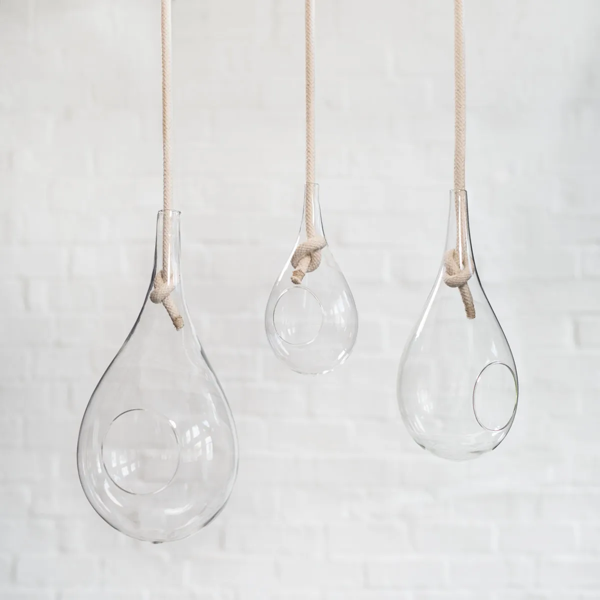 Raindrop Glass Hanging Planter