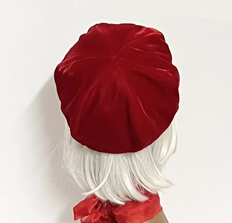 Red Velvet Beret Hat