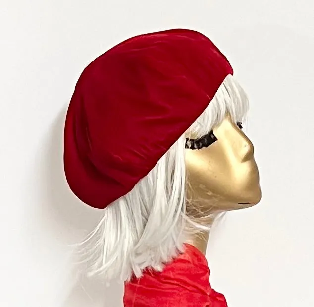 Red Velvet Beret Hat