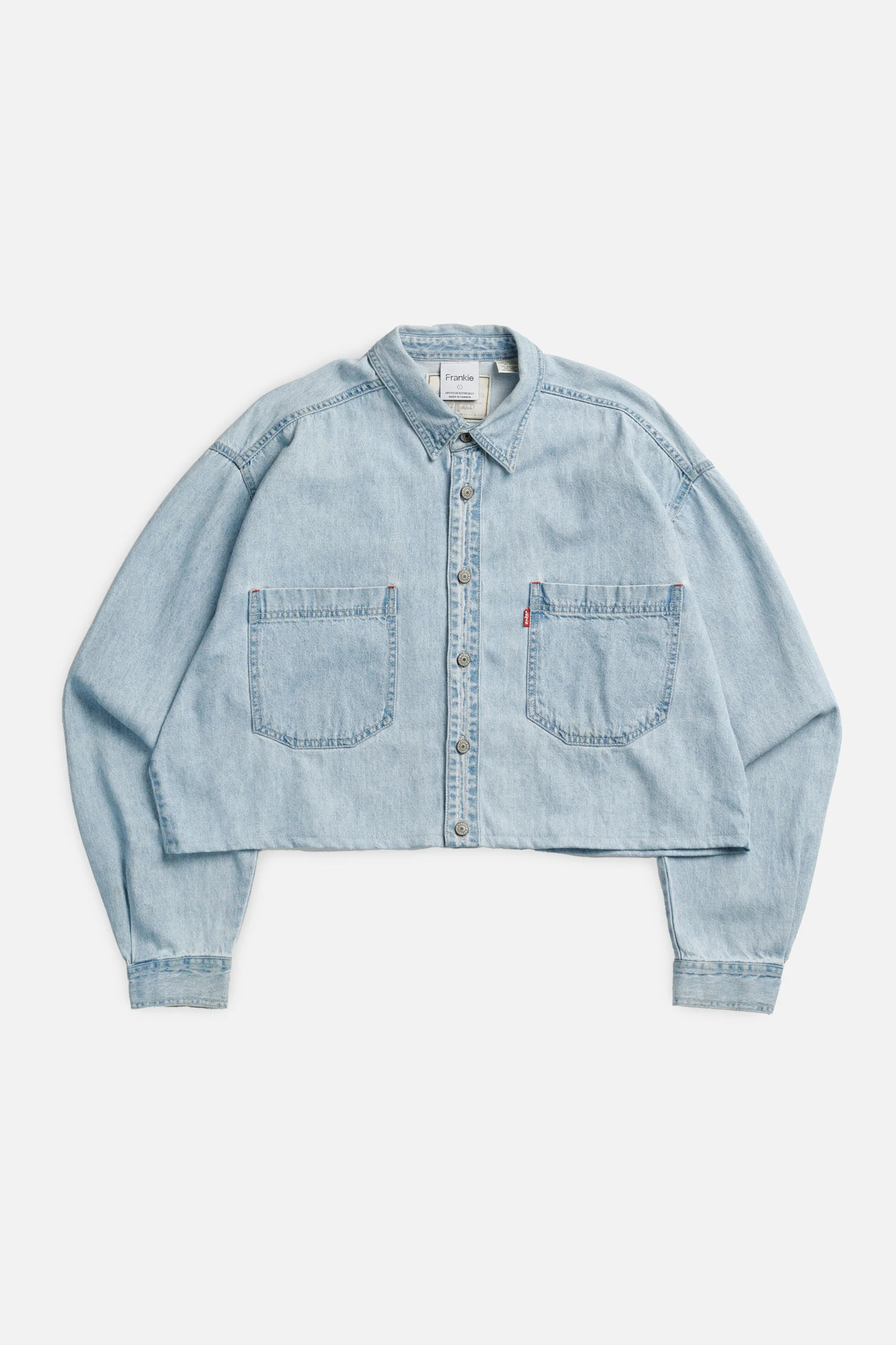 Rework Chambray Waist Crop - L