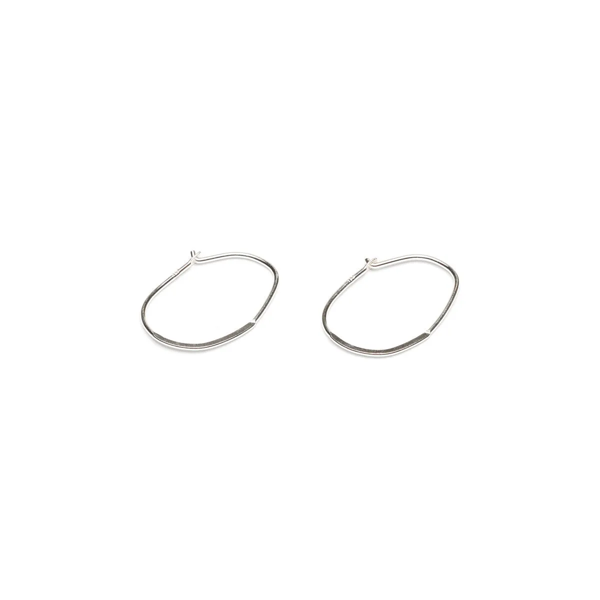 Sterling Silver Hoop Flat Oval Accessory - 1 Pair