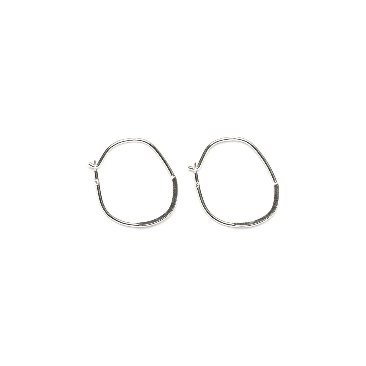 Sterling Silver Hoop Flat Oval Accessory - 1 Pair