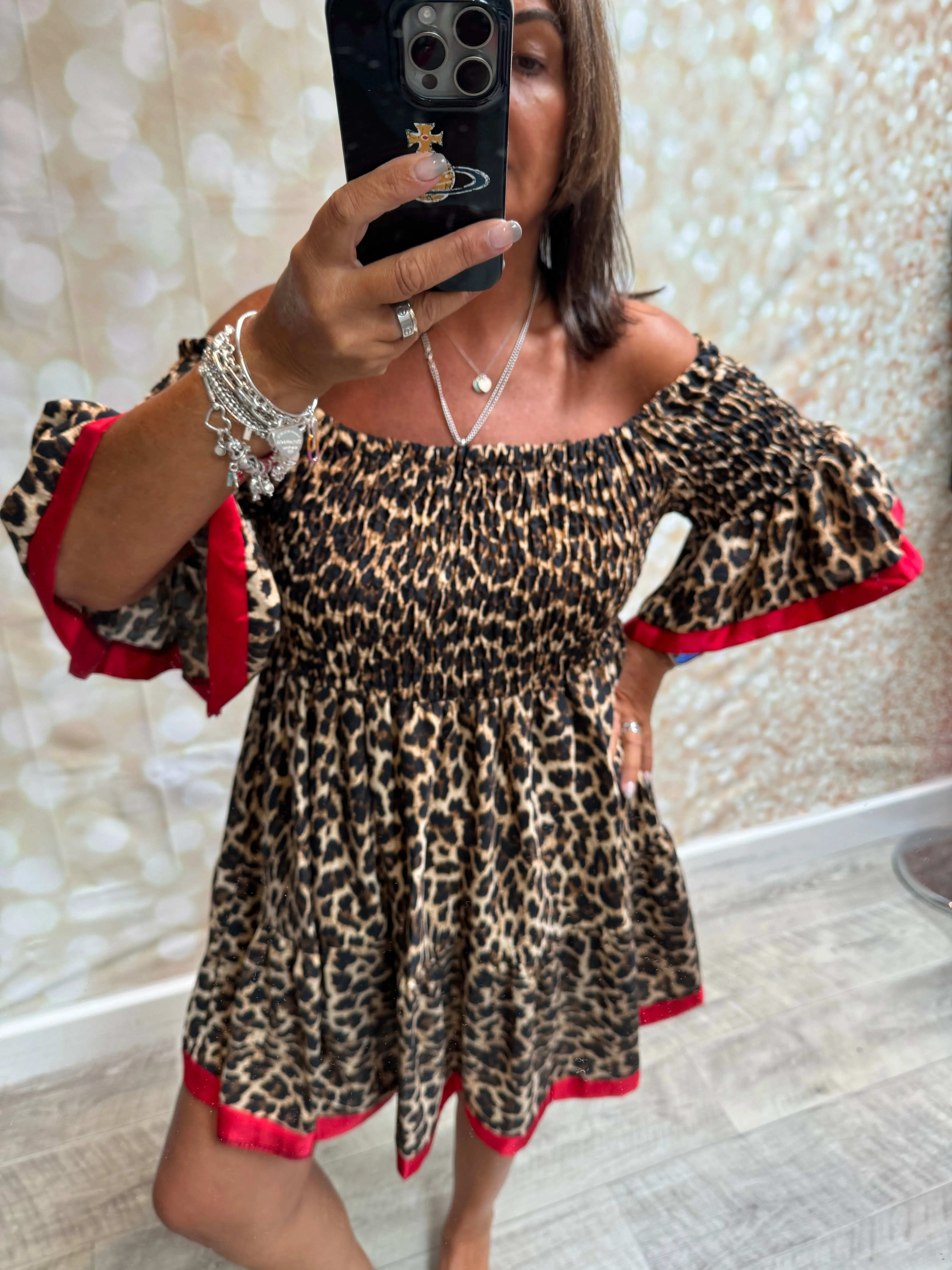 Studio Leopard shirred Dress/Top