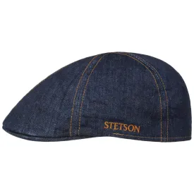 Texas Contrast Sitch Denim Flat Cap by Stetson